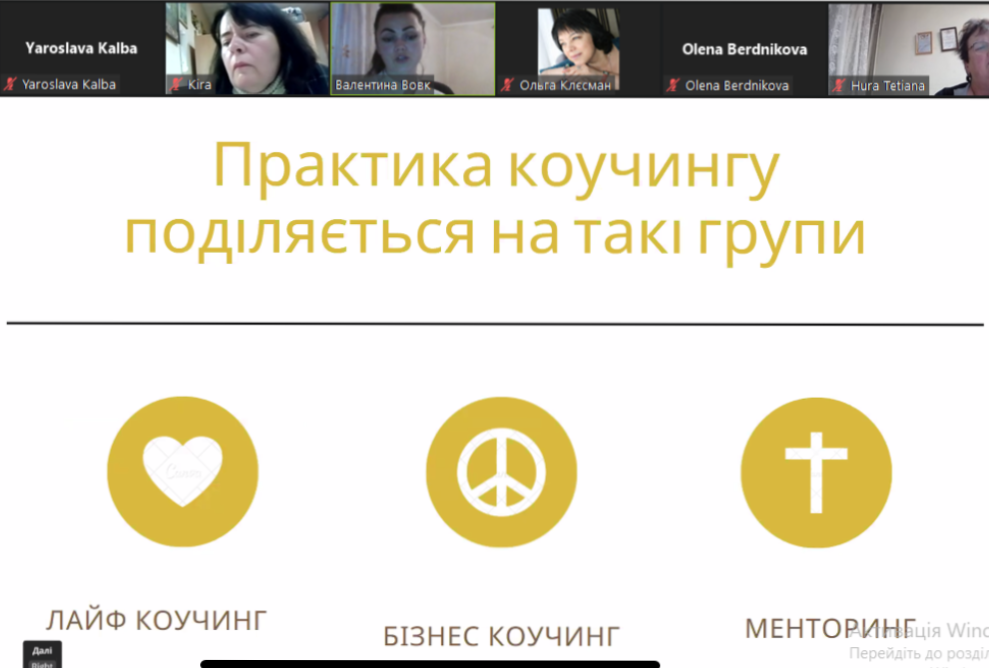 Вовк В. наголошує, що практика коучингу поділяється на три великі пласти